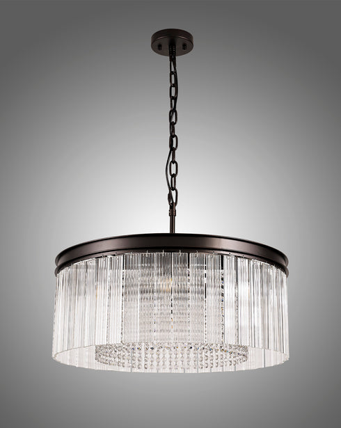 Burnaby Pendant/Semi Flush 8 Light Brown Oxide Medium